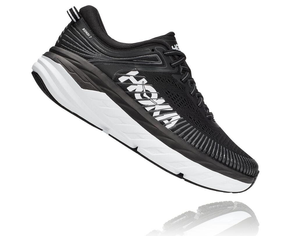 Hoka One One Bondi 7 Moški Road Tekaški Čevlji Črna / Bela SI-361902B